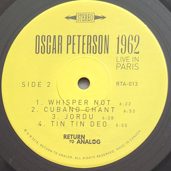 Oscar Peterson - Live In Paris 1962 | Return To Analog (RTA-013) - 4