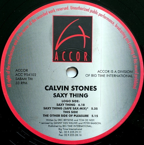 Calvin Stones - Saxy Thing | Accor (ACC 954102) - 2