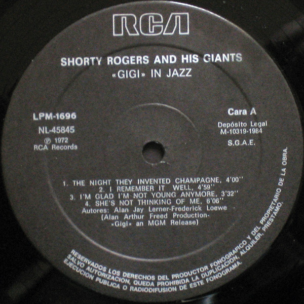 Shorty Rogers And His Giants - "Gigi" In Jazz | RCA (NL-45845) - 3