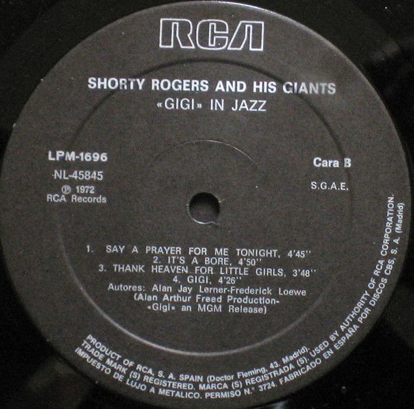 Shorty Rogers And His Giants - "Gigi" In Jazz | RCA (NL-45845) - 4