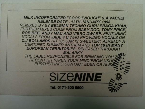 Milk Inc. - Good Enough (La Vache) | Malarky Records (MLKPA 5) - 2