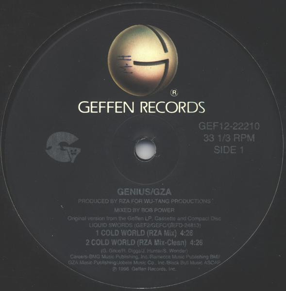 The Genius / GZA Featuring D'Angelo - Cold World (Remix) | Geffen Records (GEF12-22210) - 2 The Genius / GZA Featuring D'Angelo - Cold World (Remix) | Geffen Records (GEF12-22210) - 2