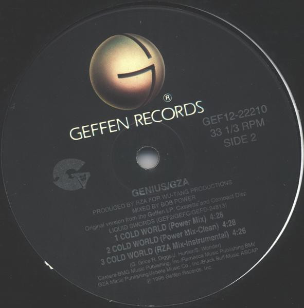 The Genius / GZA Featuring D'Angelo - Cold World (Remix) | Geffen Records (GEF12-22210) - 3 The Genius / GZA Featuring D'Angelo - Cold World (Remix) | Geffen Records (GEF12-22210) - 3
