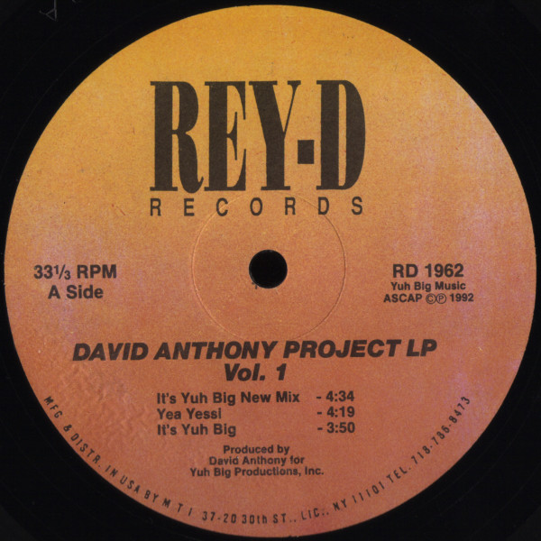 David Anthony - David Anthony Project LP Vol. 1 | Rey-D Records (RD 1962) - main