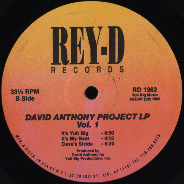 David Anthony - David Anthony Project LP Vol. 1 | Rey-D Records (RD 1962) - 2