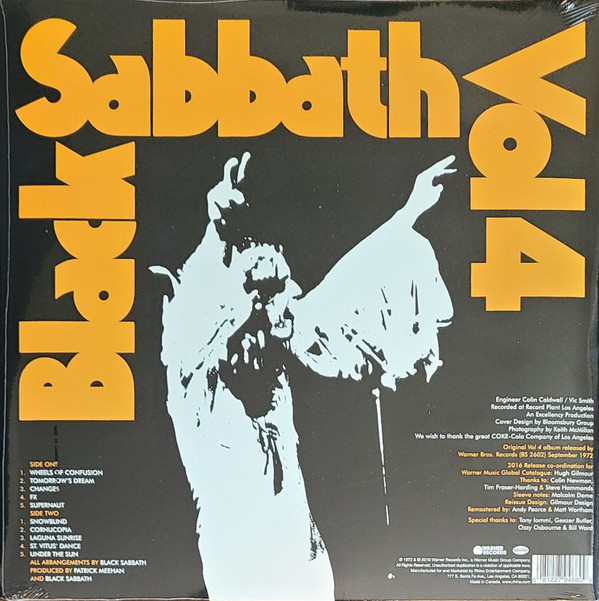 Black Sabbath - Black Sabbath Vol 4 (2023 Reissue) [Vinyl] | Warner Records (2602) - 3