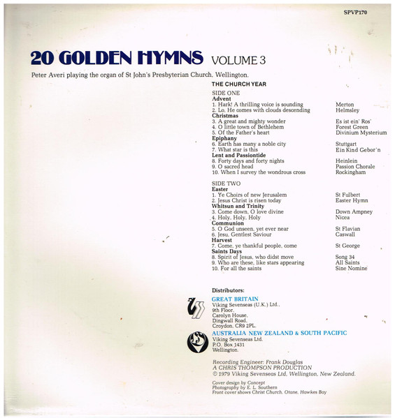 Peter Averi - 20 Golden Hymns Volume 3 | Viking (SPVP 170) - 2