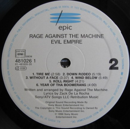 Rage Against The Machine - Evil Empire | Epic (EPC 481026 1) - 4