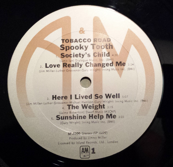 Spooky Tooth - Tobacco Road | A&M Records (SP-4300) - 3