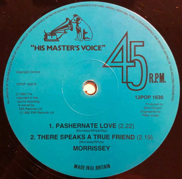 Morrissey - You're The One For Me, Fatty | His Master's Voice (12POP 1630) - 4