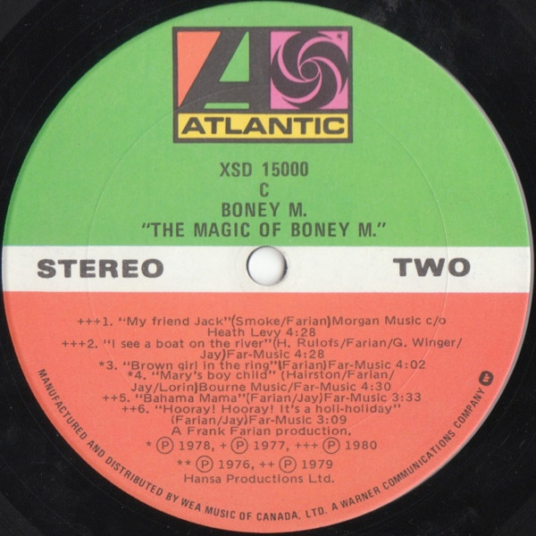 Boney M. - The Magic Of Boney M. - Golden Hits | Atlantic (XSD 15000) - 4 Boney M. - The Magic Of Boney M. - Golden Hits | Atlantic (XSD 15000) - 4