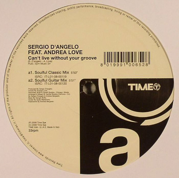 Sergio D'angelo feat. Andrea Love - Can't Live Without Your Groove | TIME (TIME 508)