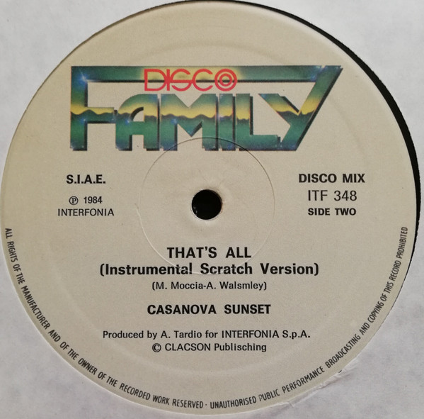 Casanova Sunset - That's All | Discofamily (ITF 348) - 4