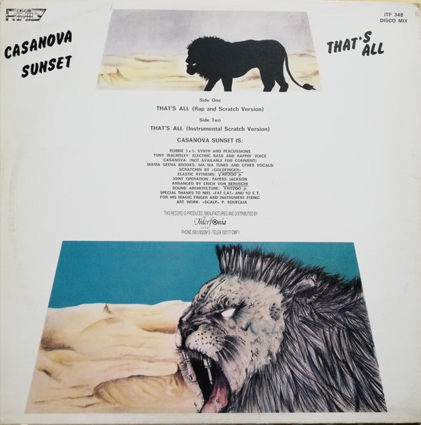 Casanova Sunset - That's All | Discofamily (ITF 348) - 2