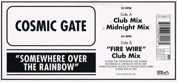 Cosmic Gate - Somewhere Over The Rainbow | EMI Electrola (7243 8 88921 6 2) - 4