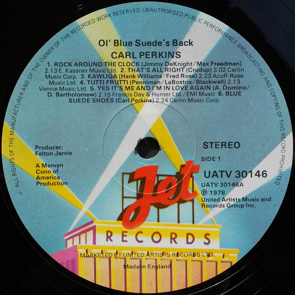 Carl Perkins - Ol' Blue Suede's Back | Jet Records (JETLP 208) - 2