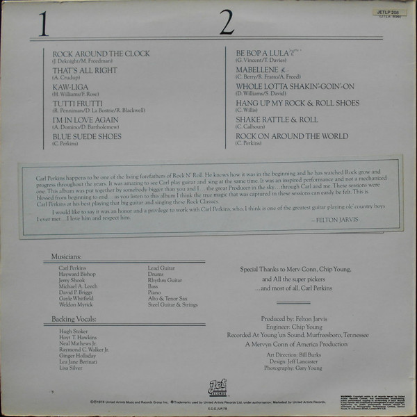 Carl Perkins - Ol' Blue Suede's Back | Jet Records (JETLP 208)