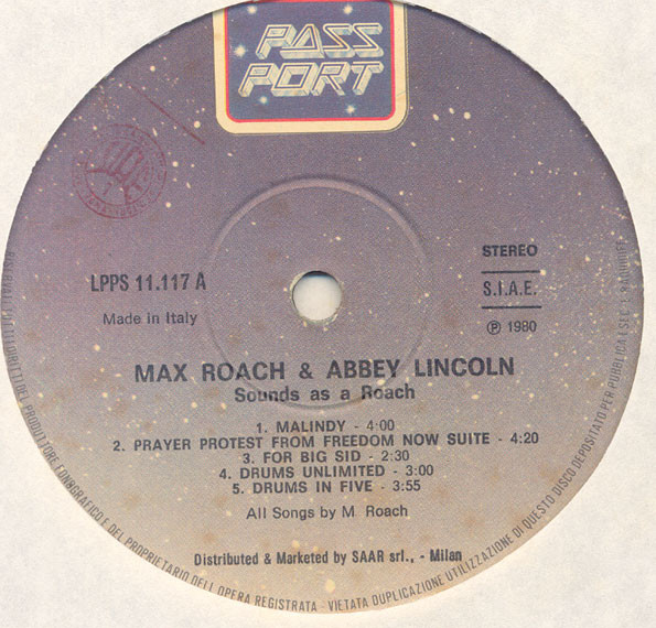 Max Roach And Abbey Lincoln - Sounds As A Roach | Lotus (LPPS 11.117) - main