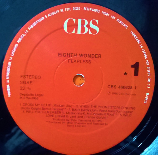 Eighth Wonder - Fearless | CBS (CBS 460628 1) - 3