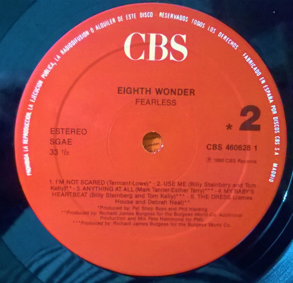 Eighth Wonder - Fearless | CBS (CBS 460628 1) - 4