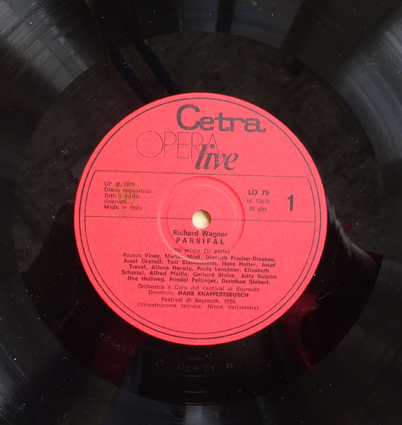 Richard Wagner - Ramón Vinay , Martha Mödl , Dietrich Fischer-Dieskau , Hans Hotter , Josef Greindl , Toni Blankenheim , Chor der Bayreuther Festspiele & Orchester der Bayreuther Festspiele , Hans Knappertsbusch - Parsifal | Cetra (LO 79) - 3 Richard Wagner - Ramón Vinay , Martha Mödl , Dietrich Fischer-Dieskau , Hans Hotter , Josef Greindl , Toni Blankenheim , Chor der Bayreuther Festspiele & Orchester der Bayreuther Festspiele , Hans Knappertsbusch - Parsifal | Cetra (LO 79) - 3