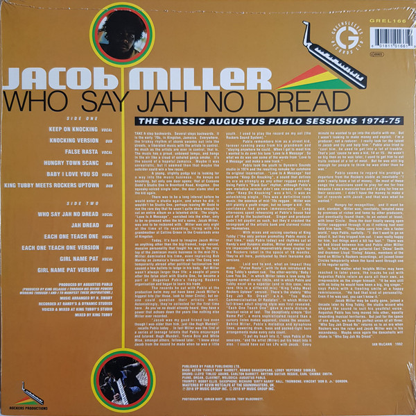 Jacob Miller - Who Say Jah No Dread (The Classic Augustus Pablo Sessions 1974-75) | Greensleeves Records (GREL166)