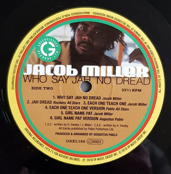 Jacob Miller - Who Say Jah No Dread (The Classic Augustus Pablo Sessions 1974-75) | Greensleeves Records (GREL166) - 3