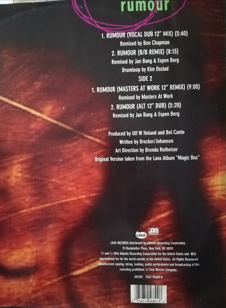 Bel Canto - Rumour | Lava (0-95689) - 2