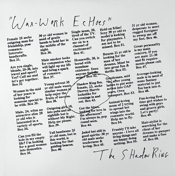 The Shadow Ring - Wax-Work Echoes | Blank Forms Editions (BF-40) The Shadow Ring - Wax-Work Echoes | Blank Forms Editions (BF-40)