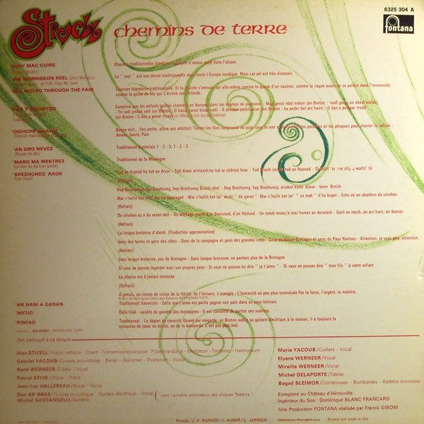 Alan Stivell - Chemins De Terre | Fontana (6325 304 A) - 2