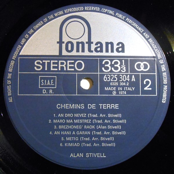 Alan Stivell - Chemins De Terre | Fontana (6325 304 A) - 4