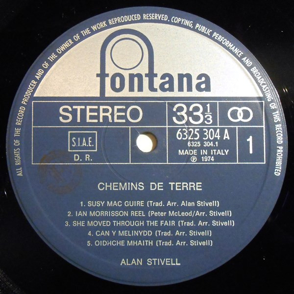 Alan Stivell - Chemins De Terre | Fontana (6325 304 A) - 3