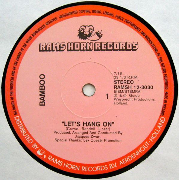 Bamboo - Let's Hang On | Rams Horn Records (RAMSH 12-3030)