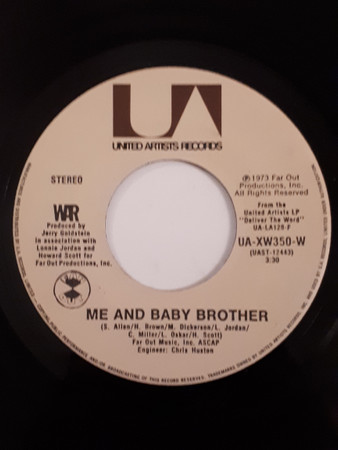 War - Me And Baby Brother / In Your Eyes | United Artists Records (UA-XW350-W) - main