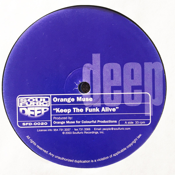 Orange Muse - Keep The Funk Alive | Soulfuric Deep (SFD 0020) - main