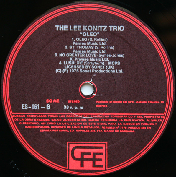The Lee Konitz Trio With Dick Katz & Wilbur Little - Oleo | CFE (ES-161) - 4