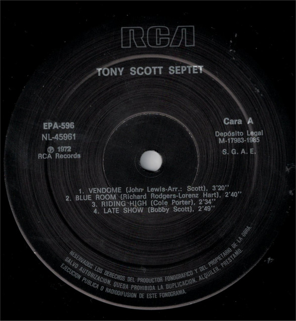 Tony Scott Septet / Milt Bernhart And His Orchestra - Untitled | RCA Victor (NL-45961) - 2