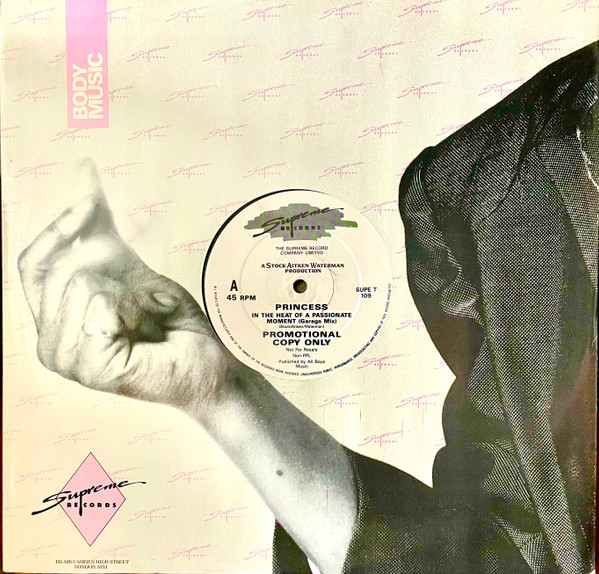 Princess - In The Heat Of A Passionate Moment | Supreme Records (SUPE T 109)