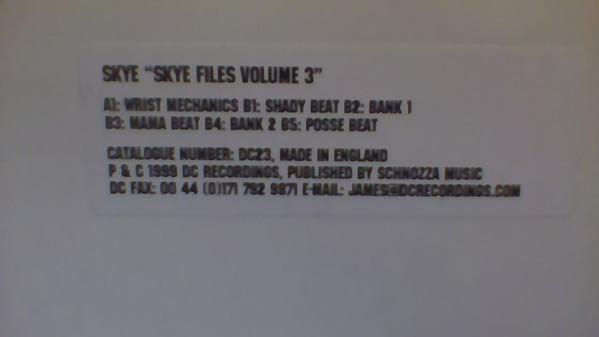 Skye - Skye Files Volume 3 | D.C. Recordings (DC23) - main
