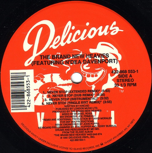 The Brand New Heavies Featuring N'Dea Davenport - Never Stop | Delicious Vinyl (422-868 553-1) - 3
