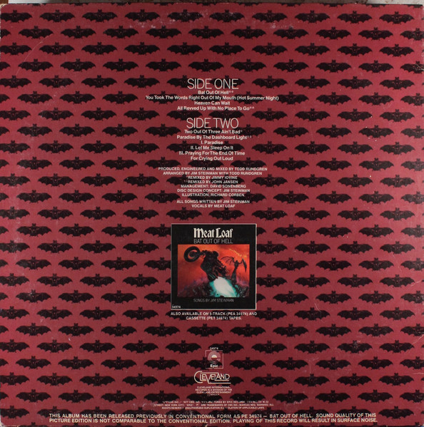 Meat Loaf - Bat Out Of Hell | Epic (E99 34974) - 2