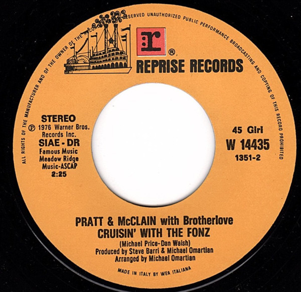 Pratt & McClain With Brotherlove - Happy Days | Reprise Records (W 14435) - 4