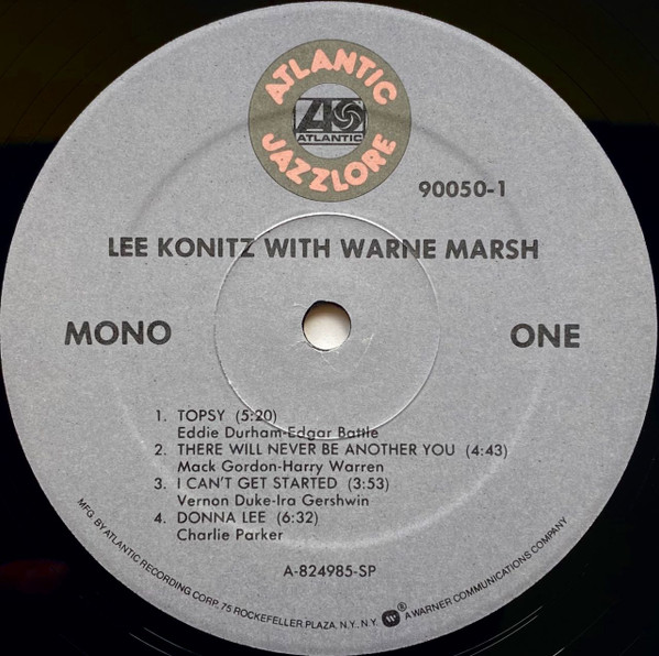 Lee Konitz With Warne Marsh - Lee Konitz With Warne Marsh | Atlantic (90050-1) - 3 Lee Konitz With Warne Marsh - Lee Konitz With Warne Marsh | Atlantic (90050-1) - 3