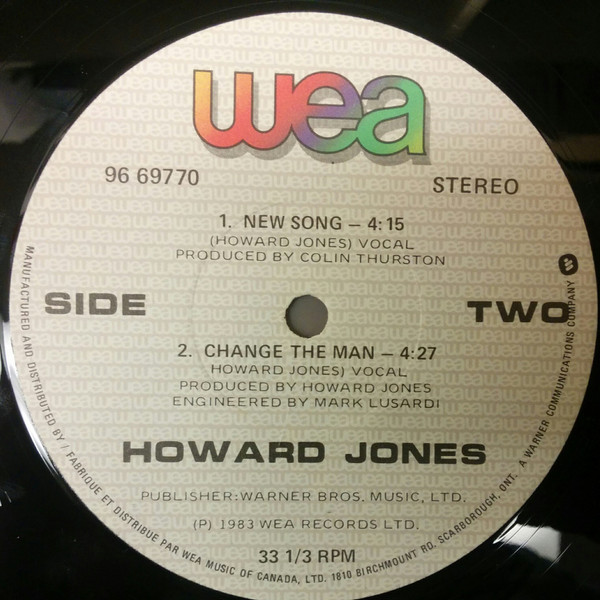 Howard Jones - New Song | WEA (96 69770) - 4