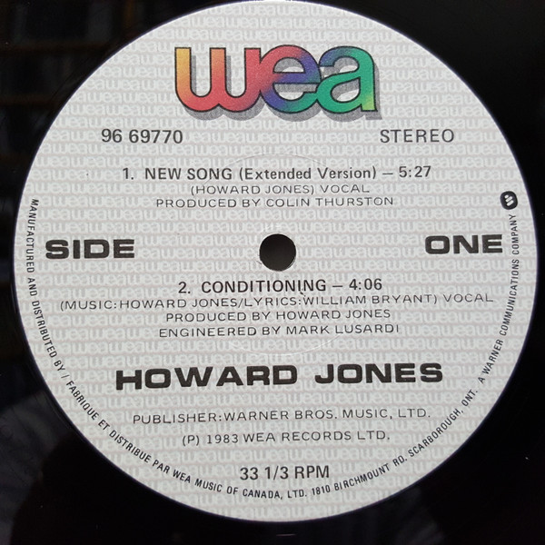 Howard Jones - New Song | WEA (96 69770) - 3