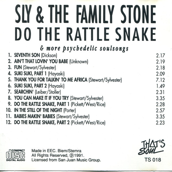 Sly & The Family Stone - Do The Rattle Snake & More Psychedelic Soulsongs | That's Soul (TS 018) - 2 Sly & The Family Stone - Do The Rattle Snake & More Psychedelic Soulsongs | That's Soul (TS 018) - 2