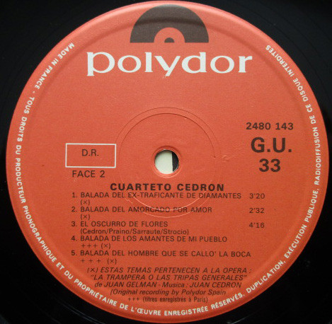 Cuarteto Cedron - De Argentina | Polydor (2480 143) - 4