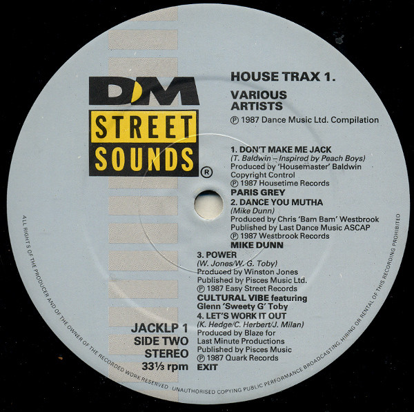 Various - House Trax 1. | Street Sounds (JACK LP 1) - 4