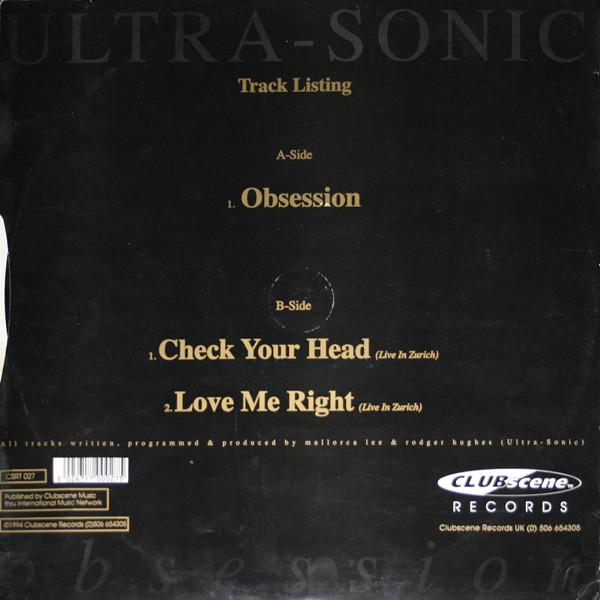 Ultra-Sonic - Obsession | Clubscene Records (CSRT 027) - 2