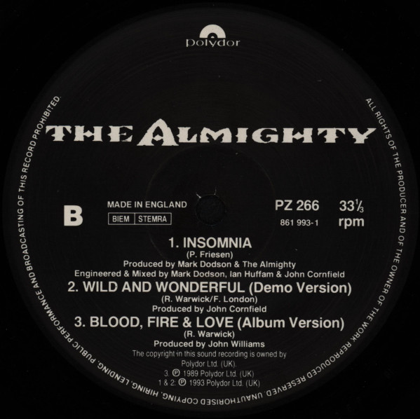 The Almighty - Out Of Season | Polydor (PZ 266) - 4
